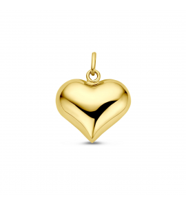 Goud hanger hartje bol 15 mm - 3241376