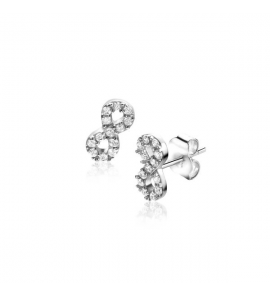 ZINZI zilveren oorknoppen Infinity bezet met witte zirconia's ZIO2597 - 3241387