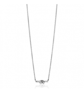 ZINZI zilveren schakel ketting met staafje en trendy knoop 45-48cm ZIC2613 - 3241395