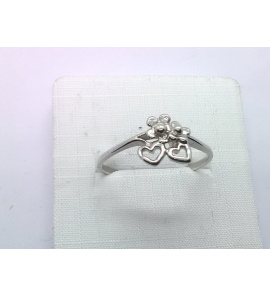 Zilver dames ring "bloemen en hartjes" - 3241429