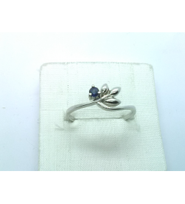 Zilver dames ring "takje" en saffier - 3241431