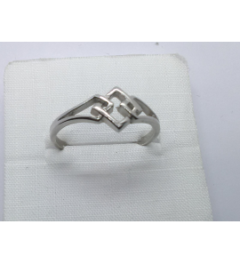 Zilver dames ring "ruitmotief" - 3241434