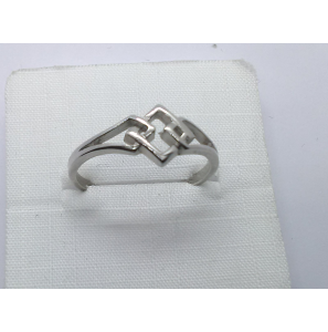 Zilver dames ring "ruitmotief" - 3241434