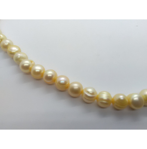 Collier zw parel licht geel 46 cm - 3241449