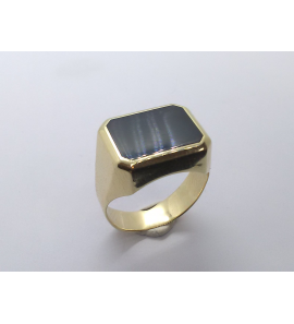 Goud heren ring met onix achtkant 14x11 mm - 3241474