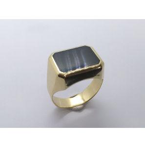 Goud heren ring met onix achtkant 14x11 mm - 3241474
