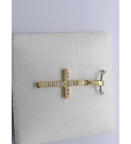 Goud kruis met zirkonia 9x16 mm - 3241505