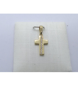 Goud kruis met zirkonia 8x14 mm - 3241506