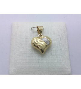 Goud hanger hart gefaceteerd  12 mm - 3241508