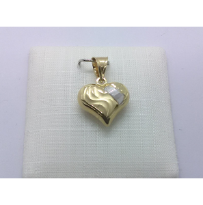 Goud hanger hart gefaceteerd  12 mm - 3241508