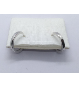 Goud wit klap oorring 12x1.7 mm - 3241509