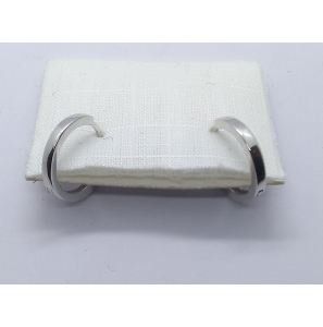 Goud wit klap oorring 12x1.7 mm - 3241509
