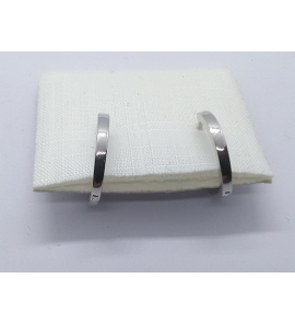 Goud wit klap oorring 14x1.7 mm - 3241510