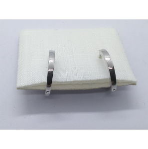 Goud wit klap oorring 14x1.7 mm - 3241510