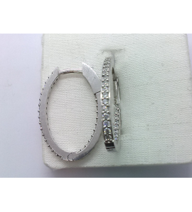 Wit Goud klap-oorring met zirkonia&#39;s 15x23x2 mm - 3241513