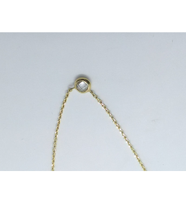 Goud collier met hanger zirkonia 42-45 cm - 3241514