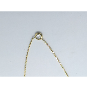 Goud collier met hanger zirkonia 42-45 cm - 3241514