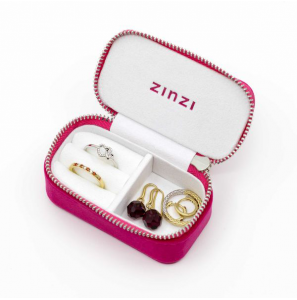 Zinzi opberg etui in roze suède met ritssluiting, handig formaat ETUI-PINK - 3241534