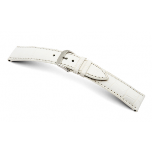 Happel Lederband Jackson 16 mm wit met Alligator print - 3241536