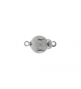 Zilver sluiting bol rib 8 mm - 3241552
