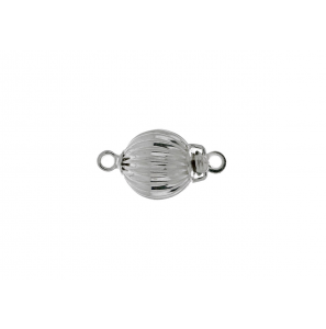 Zilver sluiting bol rib 8 mm - 3241552