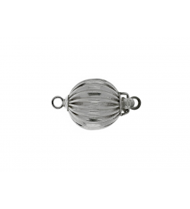 Zilver sluiting bol rib 10 mm - 3241553