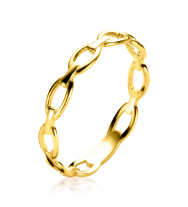 ZINZI Gold 14 karaat gouden ring met ovale schakels van 3mm breed ZGR368 - 3241620