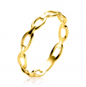 ZINZI Gold 14 karaat gouden ring met ovale schakels van 3mm breed ZGR368 - 3241620