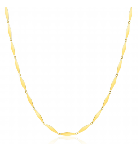 ZINZI Gold 14 krt gouden massieve ketting met glanzende lange ruitvormige schakels 3mm breed 45cm ZGC492 - 3241623