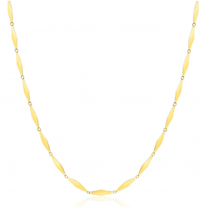 ZINZI Gold 14 krt gouden massieve ketting met glanzende lange ruitvormige schakels 3mm breed 45cm ZGC492 - 3241623