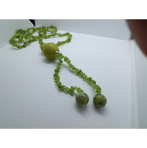 Edelsteen collier van Peridoot en Jade - 3241636