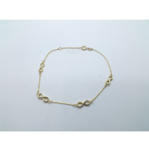 Goud armband 4x infinety 19.5 cm - 3241656
