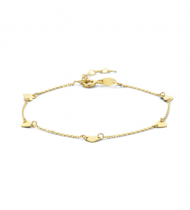 Gouden armband 5x hart 4.5 mm 17-19 cm - 3241661