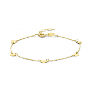 Gouden armband 5x hart 4.5 mm 17-19 cm - 3241661