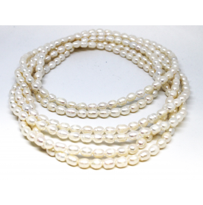 Collier 240 cm 6-6.5 mm zw parels wit - 3241671