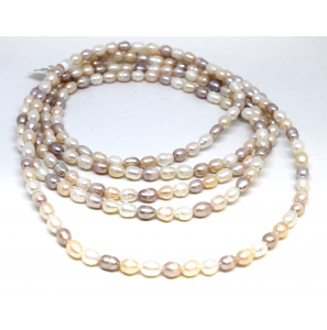Collier 180 cm 6-6.5 mm zw parels multi kleur - 3241672