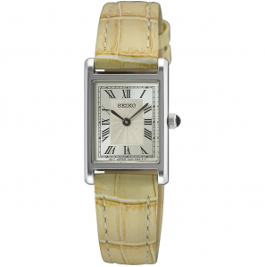 Seiko Dames beige leer zilver ivory 30m - 3241676