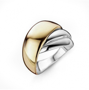 Zilver met goud dames ring 6.18 - 3241678