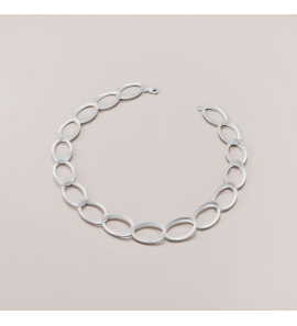 Zilver collier dubbele open schakels - 3241700