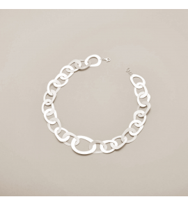 Zilver collier open schakels - 3241701