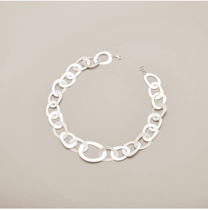 Zilver collier open schakels - 3241701