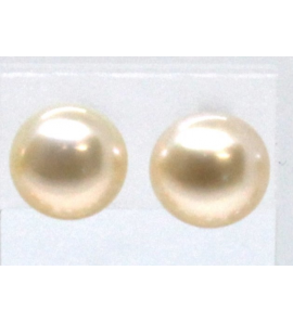 Zilver zw parel oorknop 8-9 mm wit - 3241727