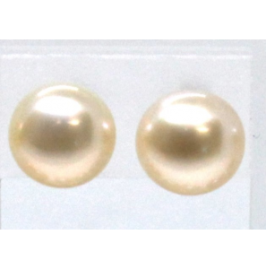 Zilver zw parel oorknop 8-9 mm wit - 3241727
