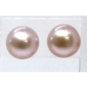 Zilver zw parel oorknop 8-9 mm purple - 3241728