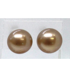 Zilver zw parel oorknop 8-9 mm beige - 3241729