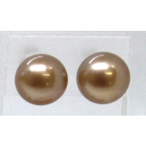 Zilver zw parel oorknop 8-9 mm beige - 3241729