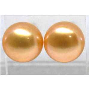 Zilver zw parel oorknop 10-11 mm geel - 3241731