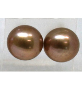 Zilver zw parel oorknop 10-11 mm beige - 3241734