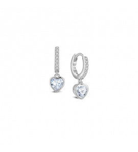 MY iMenso Creoli creol "Heart white CZ 18mm" (925/rhod-plated) - 3241746