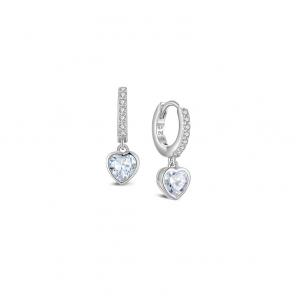 MY iMenso Creoli creol "Heart white CZ 18mm" (925/rhod-plated) - 3241746